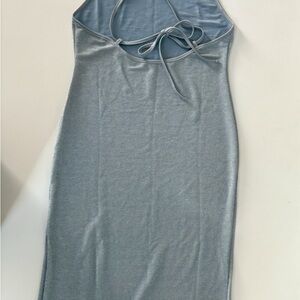 Elegant Silver Halter Dress